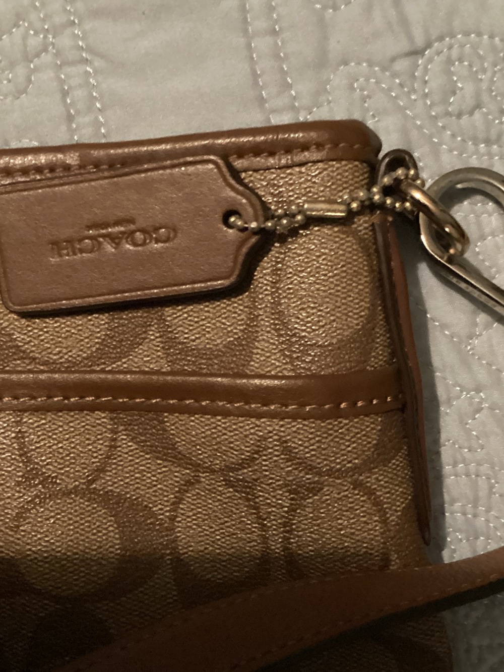 Coach Signature Jacquard Crossbody in Light Brown and Tan - Picture 5 of 5